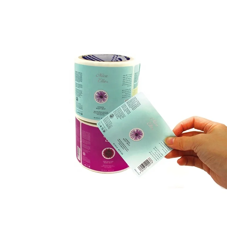 Factory 4 Color Printing Waterproof Beauty Care Products Bottle Label Roll Customized Bath And Body Packaging Label Printing