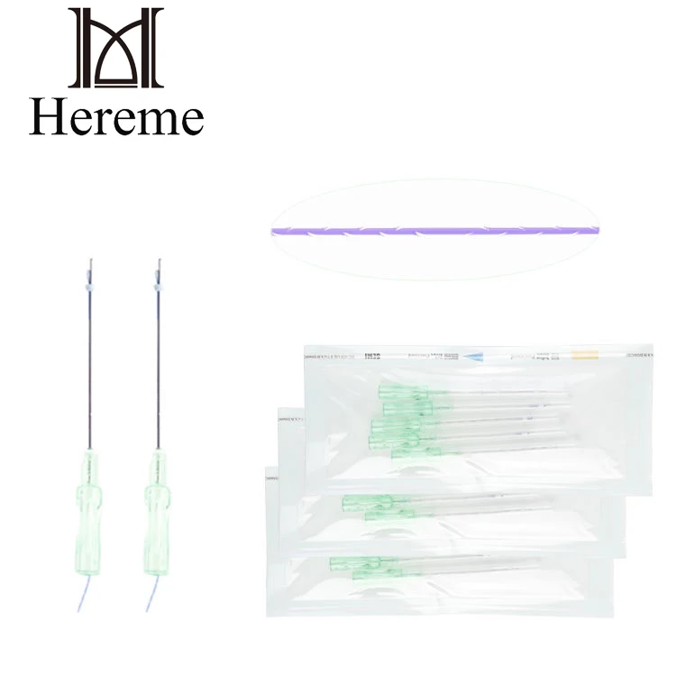 Factory Supply Disposable 19g 21g 100mm Pdo Pcl Thread Double Needle Cog