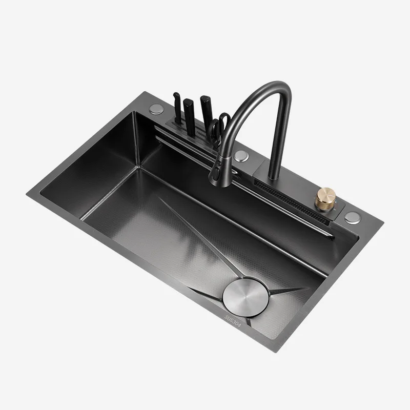Smart Faucet Home Kitchen Accessories Flying Rain Full Set Basin Anti Scratch Oilproof Household Sink Stainless Steel304 2 Years
