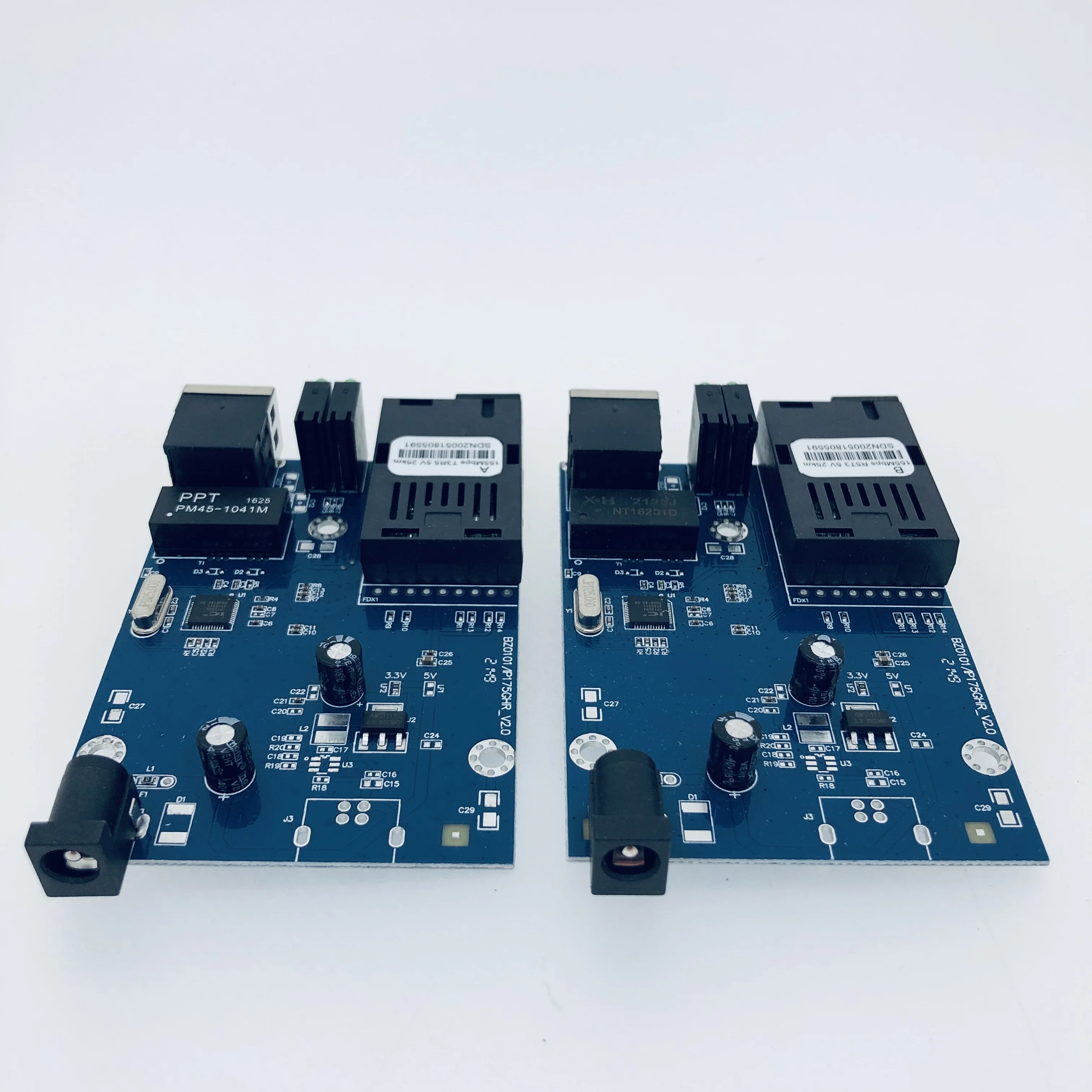 RTXMC Fiber Media Converter Singlemode Single Fiber 10/100m 25km 1 Rj45 1 Sc Connector Optical Media Converter Pcba Board A Pair