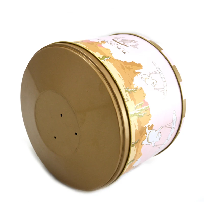 Custom Lovely merry-go-around Christmas Rotating Music Cake Box Carousel Round Metal Music Gift Tin Box