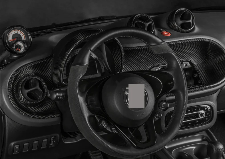 Carbon Fiber Dashboard Central Control Panel  For Smart 453 Fortwo Forfour Carbon Fiber Interior Accessories