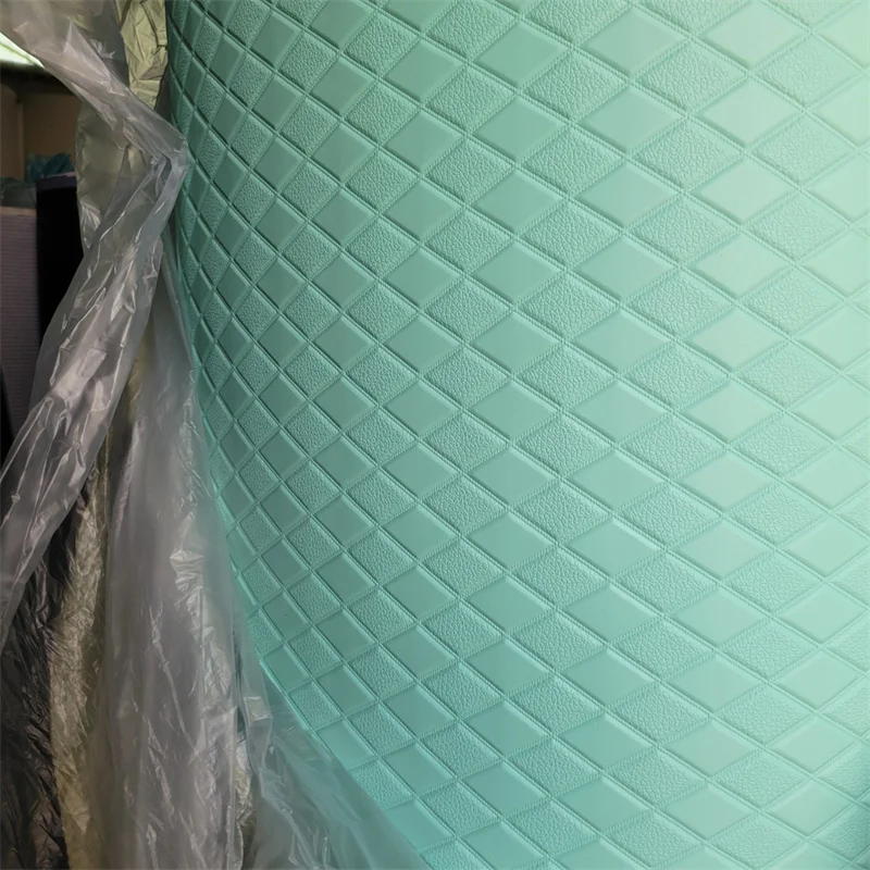 Embroidered Stitching Sewing PVC Leather with Sponge Diamond Design for Car Mat and Car Seat Upholstery