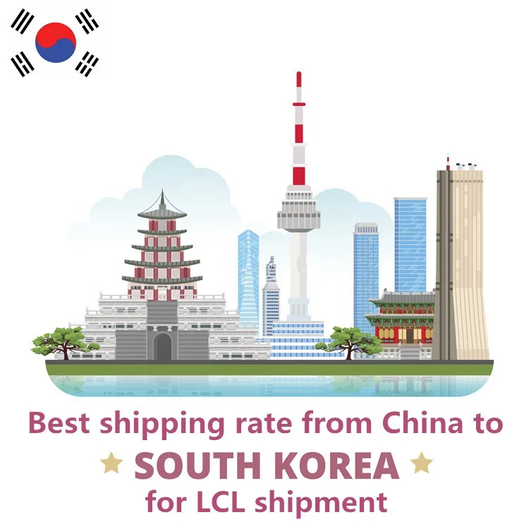 Ocean freight forwarder from China to  Korea with door to door service for LCL shipment