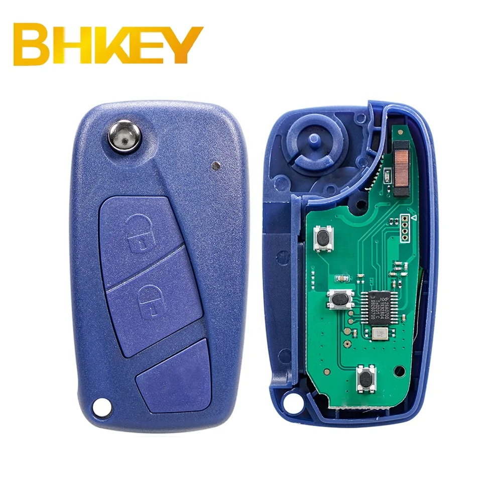 For Fiat 500 Panda Punto Bravo 2BTN 3BTN Remote Car Key 433Mhz PCF7946 Delphi BSI (Blue)