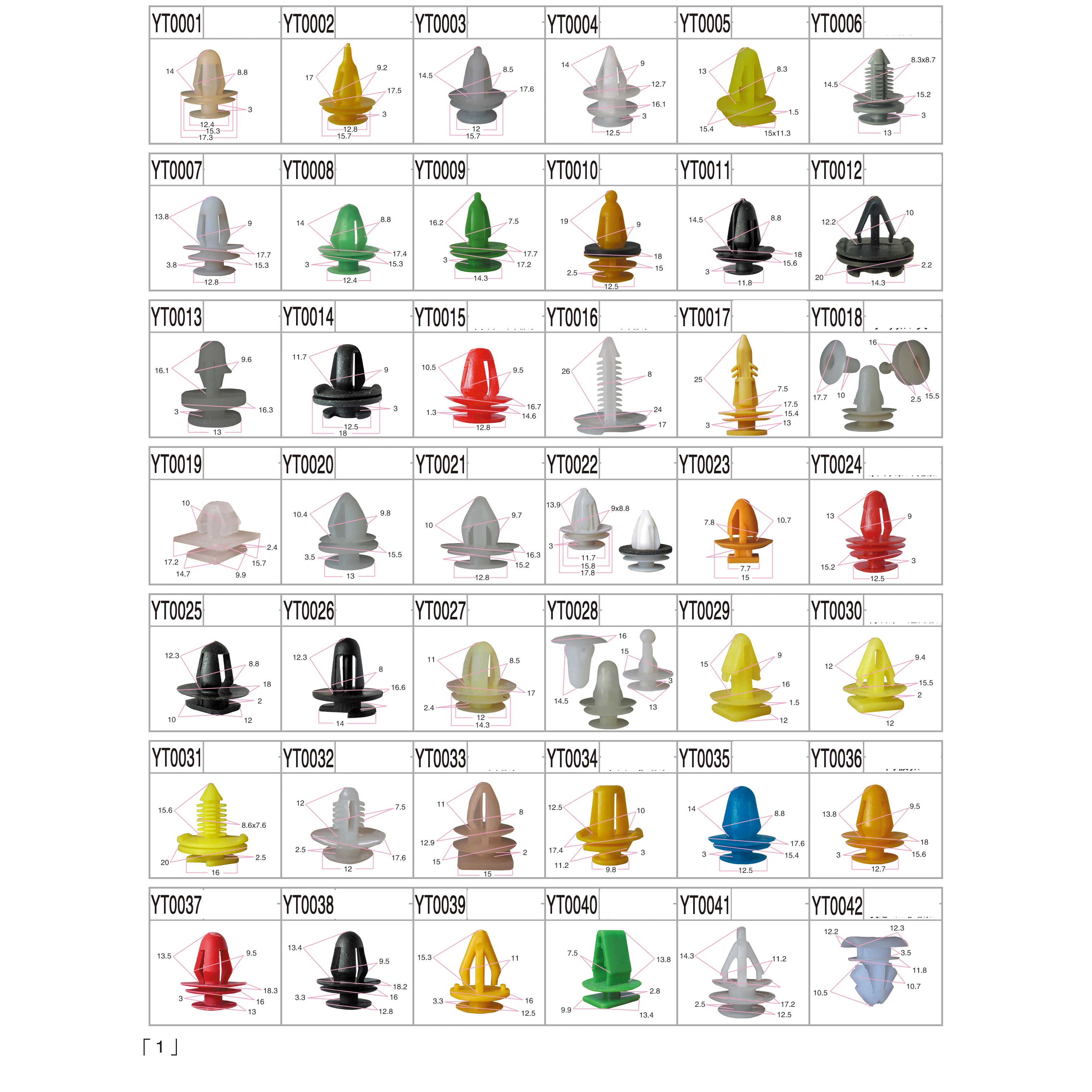 Factory wholesale auto spare part clips hot sale customized fasteners and plastic rivets