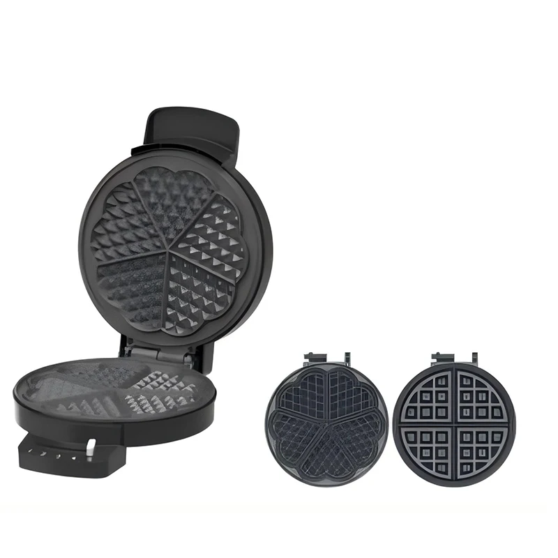Electric Home Breakfast Heart or Round Waffle Plate Temerpature adjustable with 6 Gears Cool Touch Kitchen Cookware Waffle Maker