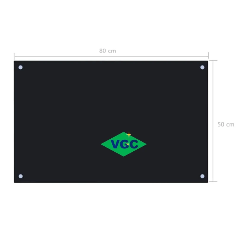 VGC Kitchen Backsplash Tempered Silk Screen Printing Glass 80x50cm Black Screen Printed Glass