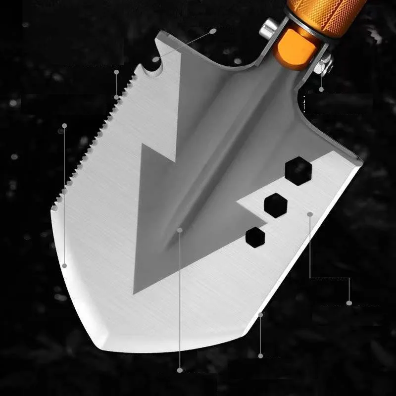 Engineer Shovel Outdoor Camping Vehicle Multi-functional Engineer Shovel Foldable Convenient Broken Window Engineer Shovel