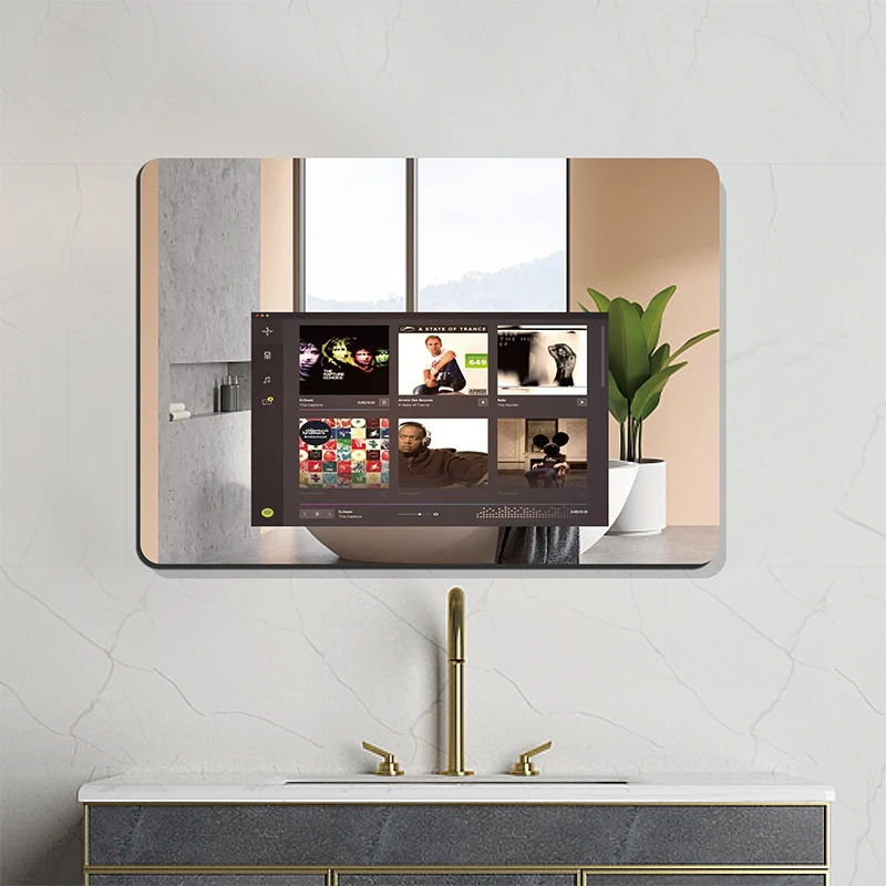 2024 New Magic Mirror Manufacturers Direct Sale Round Video Display Tv Mirror Smart Android