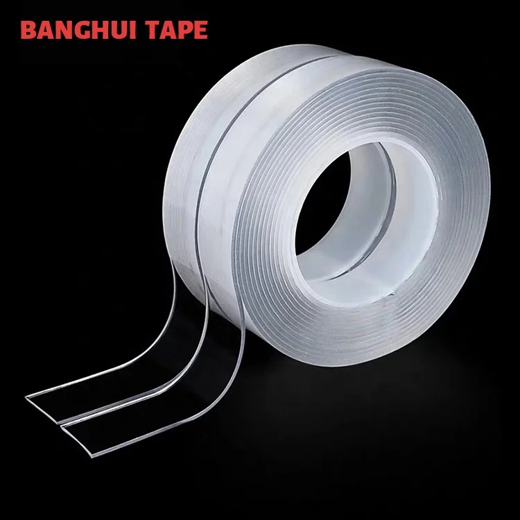 Пользовательская толщина 1 мм 2 мм 3 мм переработанная прозрачная Водонепроницаемая нано двойная клейкая лента 5 м