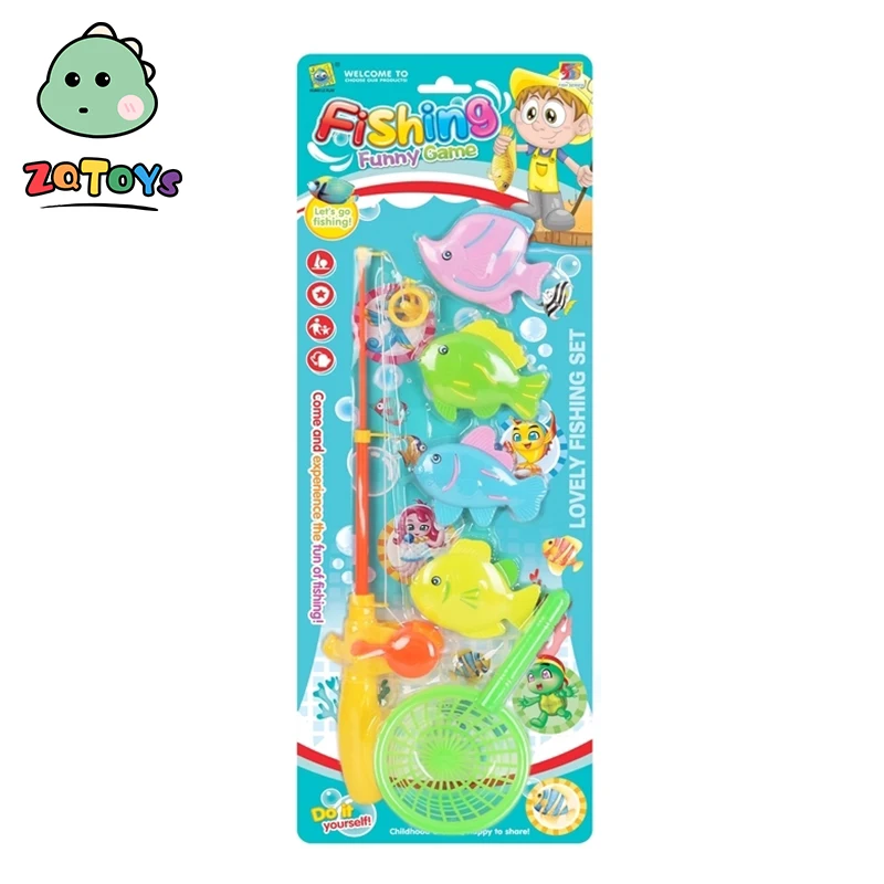 Zhiqu Early educational pretend play game flash rod fish magnetic fishing toy for kids