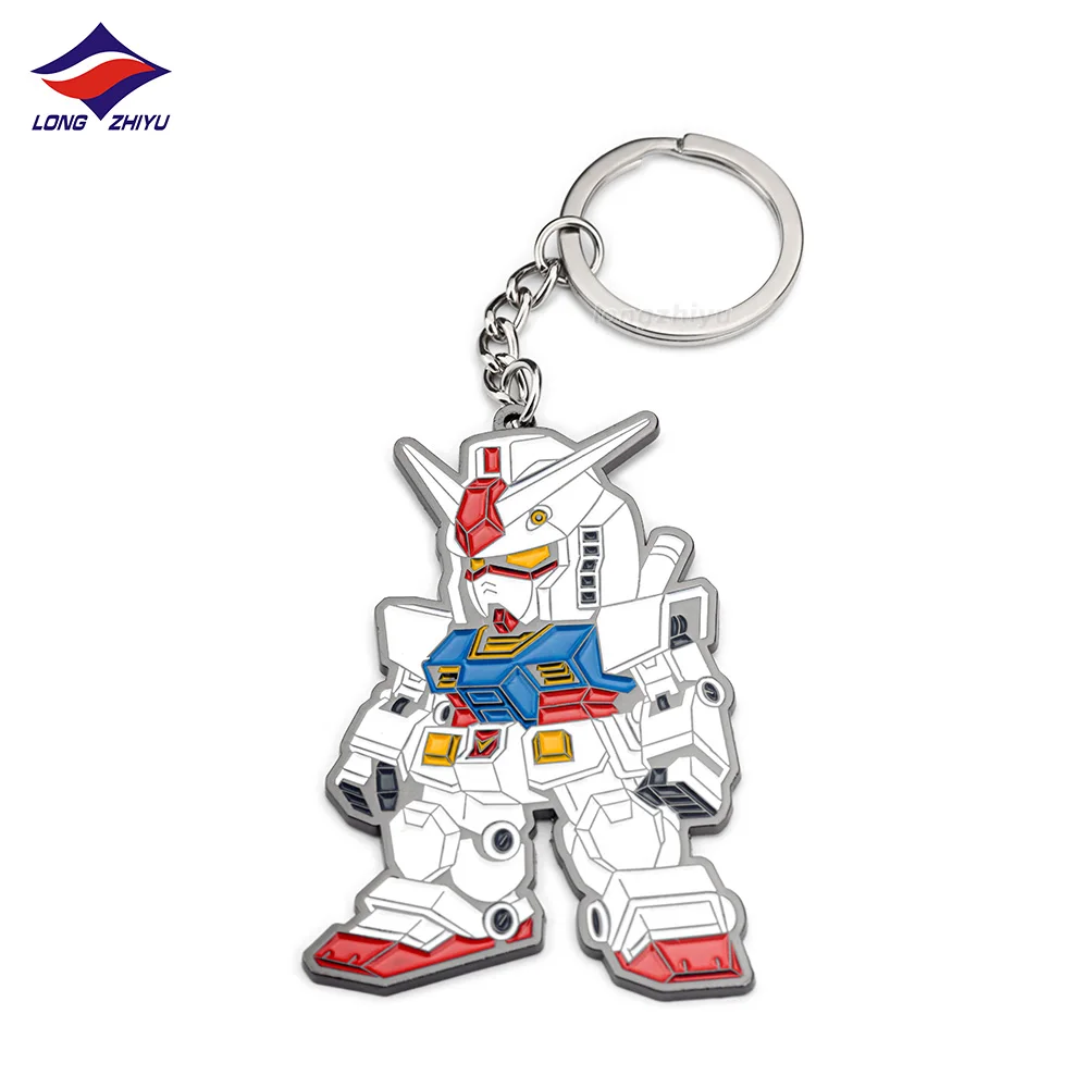 Longzhiyu 17years keyring accessories manufacturer custom anime sword keychain wholesale metal cartoon character key chains