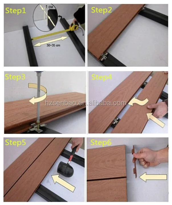 Decking installation accessories fasteners wpc wood composite flooring fixing plastic clip lock screws