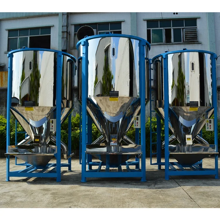 Stainless Steel Vertical Plastic Granules Mixer PP ABS PVC PET Plastic Raw Material Mixing Silo