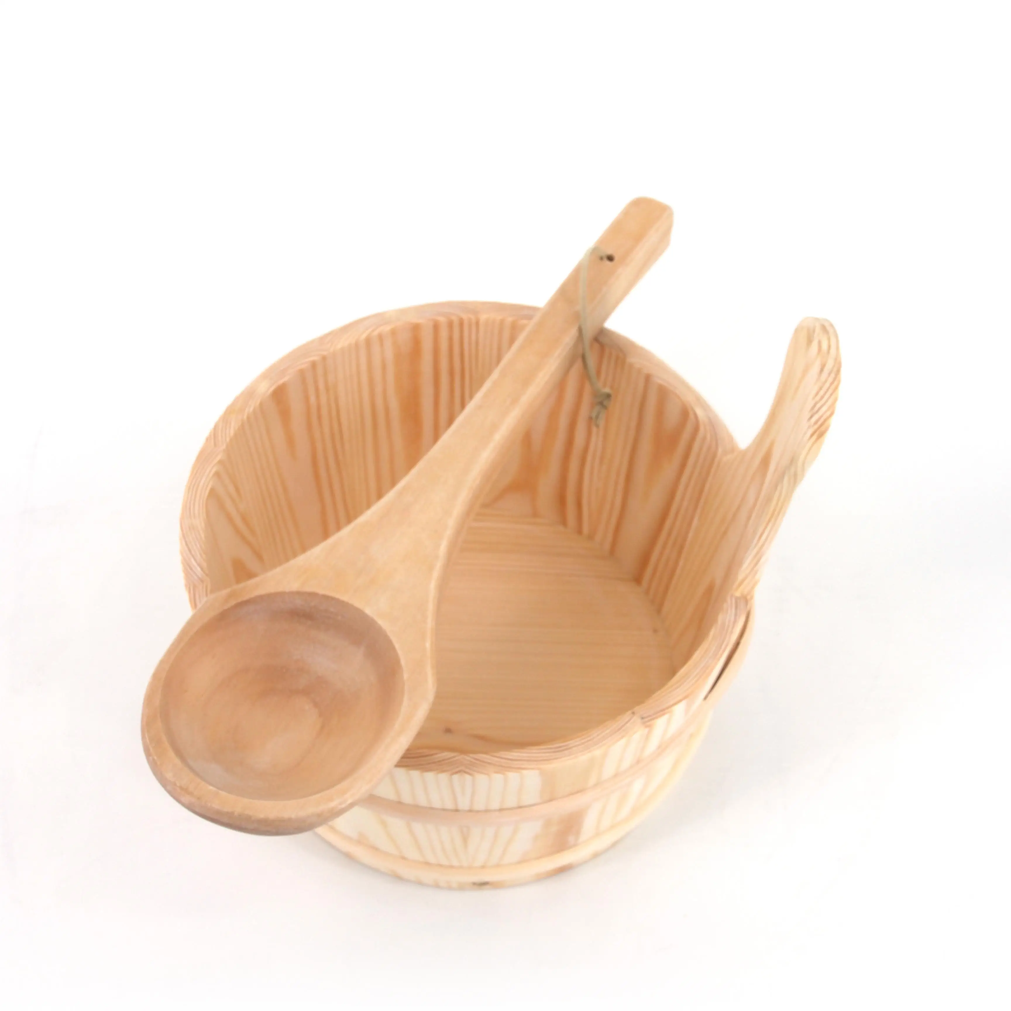Sauna Bucket Ladle Woodenwater Wood Spa Bath Footscoop Set Bathing Tub Pail Shower Accessories