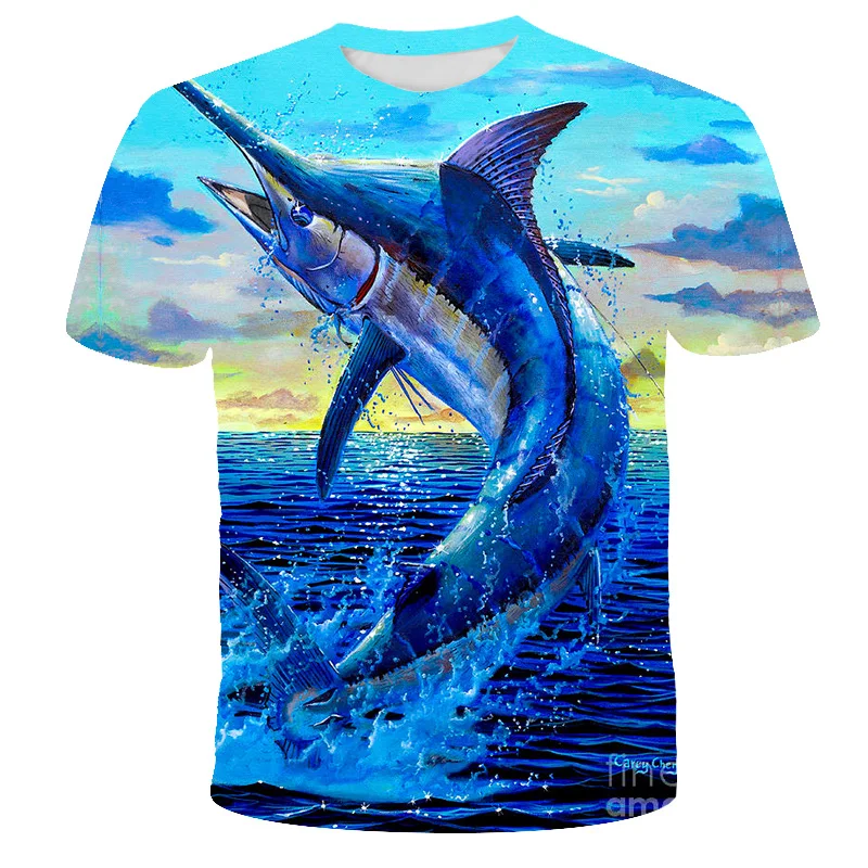 Manufacturer customized heat sublimation quick drying clothes 3D animal pattern T-shirt full body printed short sleeve round nec