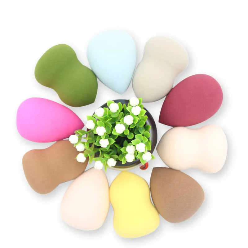 multi color Gourd-shaped single paakage makeup sponge Beauty Egg Wet Dry Dual Use Foundation Concealer Cosmetic Puff