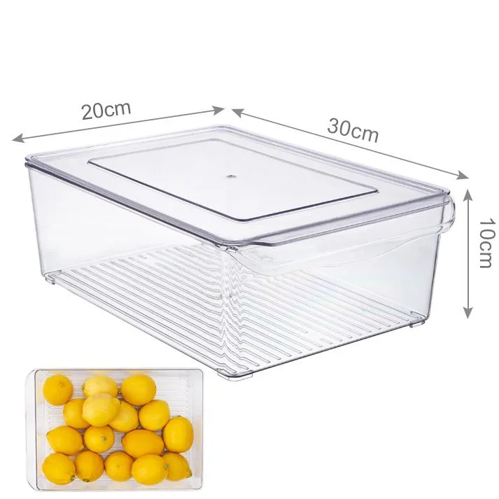 WOKA Plastic Refrigerator Food Storage Bin Container  Stackable Kitchen Pantry Cabinet