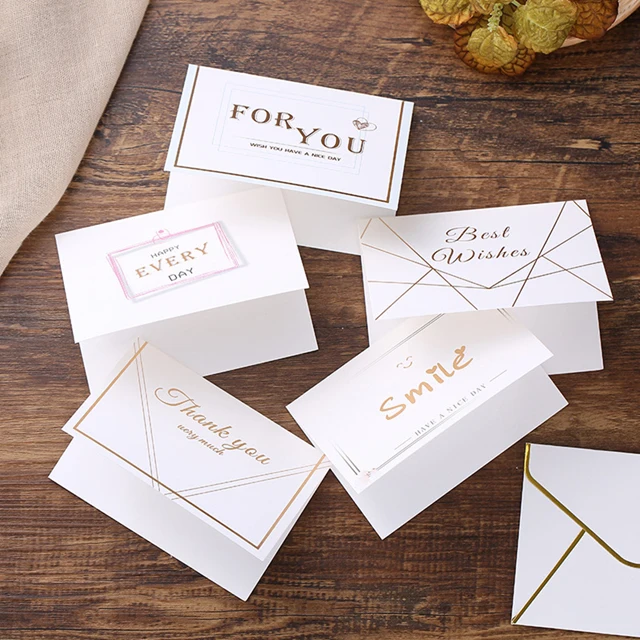
Thank You Note Greeting Cards, Bulk Custom Logo Wedding and Business Thank You Cards with Envelopes 
