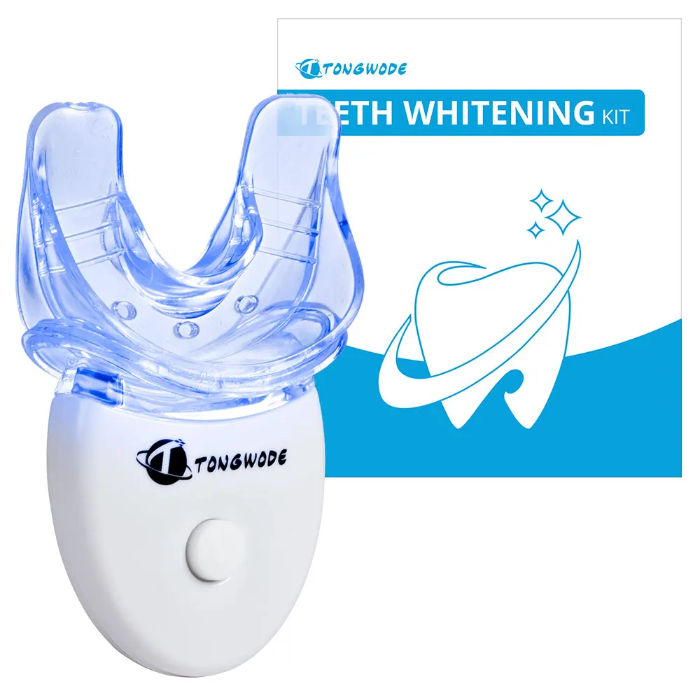 Home Teeth Whitening Kit White LED Light with Mouth Tray Accelerated Whitening Battery Teeth Whitening Light With Mouth Tray