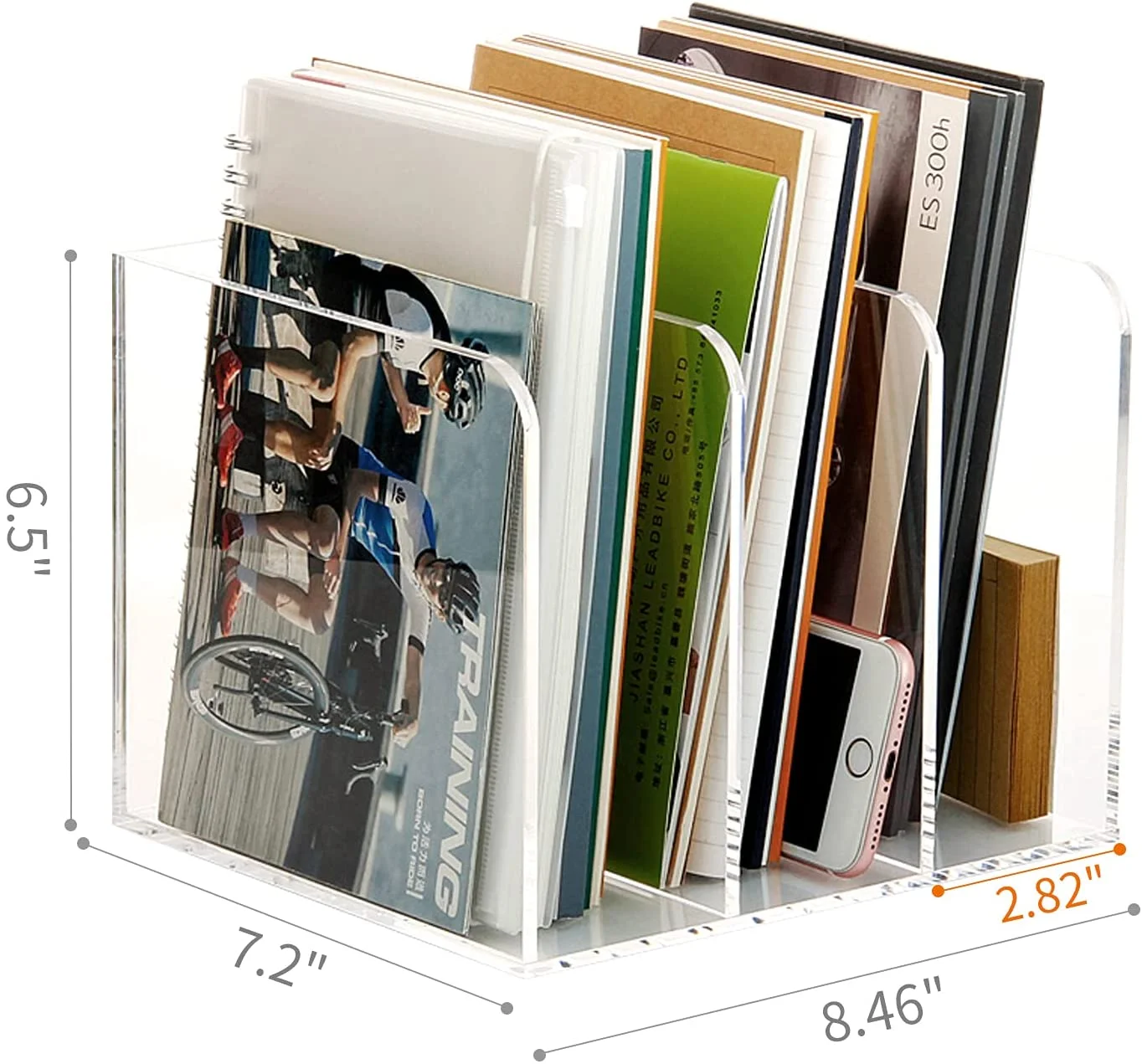 Clear Acrylic Magazine File Holder,Desk Organizers and Accessories, Book Stand Rack for Office Organization,  Fits 9 x 12 inch