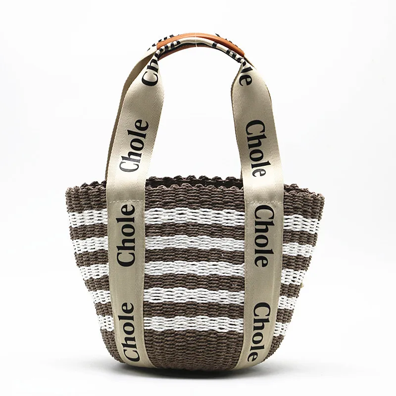 2021 Newest Designs Summer Beach Bucket Bag Hollow Basket Straw Bag