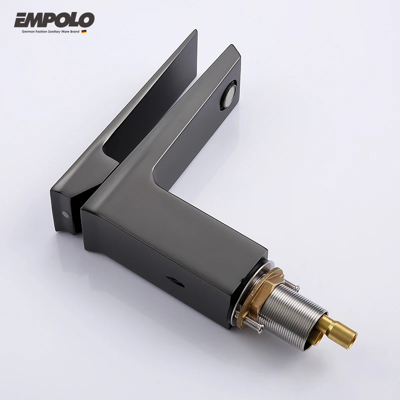 Single Handle Copper Waterfall Faucet On Deck cUPC Lead Free North America Brass Black Faucet Bathroom Sink Faucet