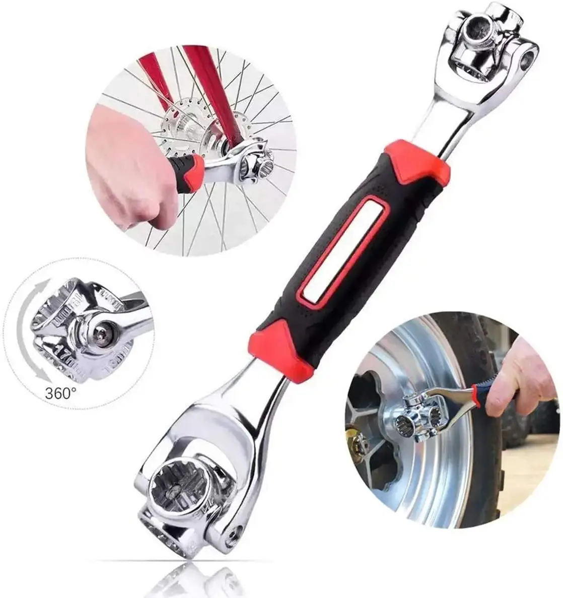 Multifunction adjustable spanner tool kit with 360 Degree Rotating Head 48 in 1 Socket Wrench