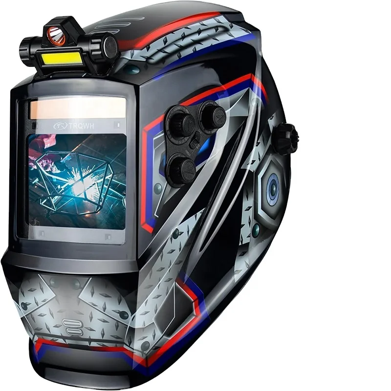 TRQ 100*80 mm Large View Class 1112 True Color Auto Darkening Welding Helmet Mask with 4 Sensors