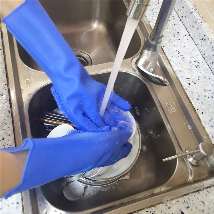 Reusable Household Gloves Spray kitchen dish washing rubber clean gloves silicone massage scrub gloves