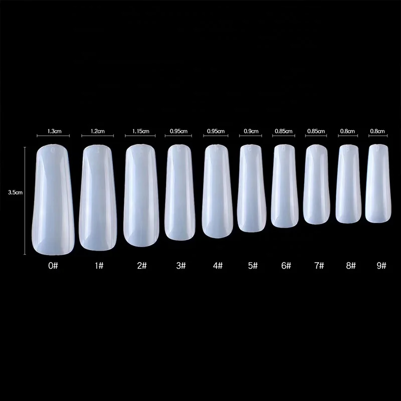 Professional Fashionable High-Quality Boxed 100 Long Ballet False Nail Sets With Full Coverage