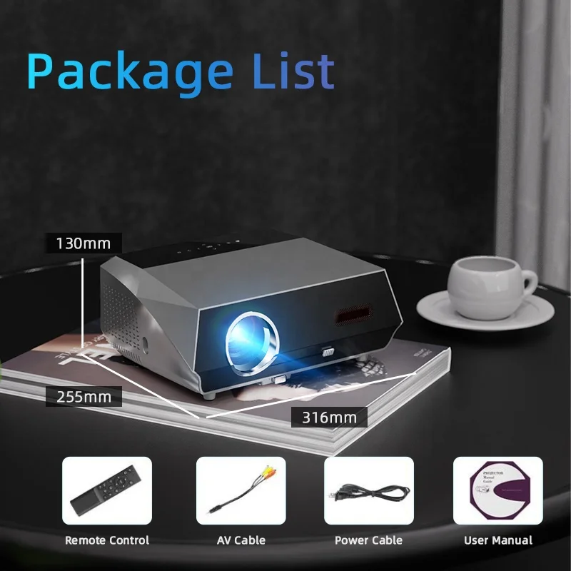 Caiwei Led Projector home theater support 1080p projector mobile phonemeeting room Projector