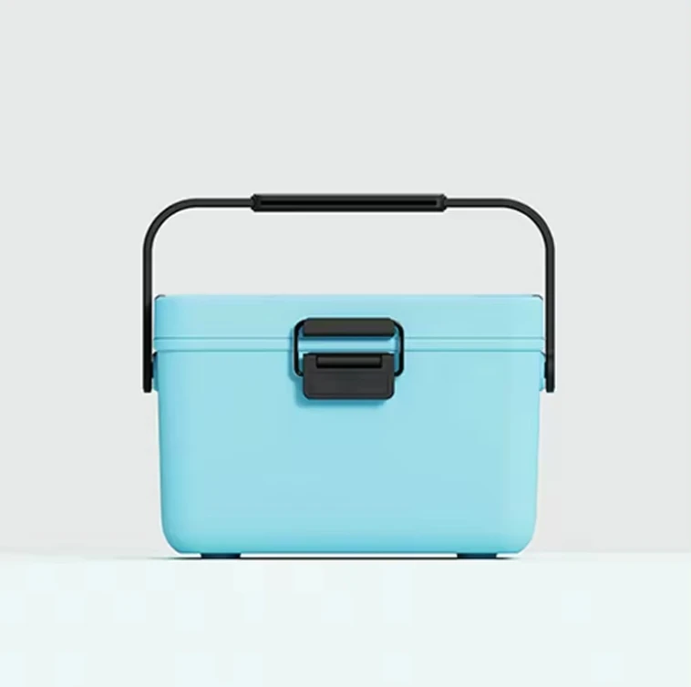 Superior Sealability KBKS 3.8L Outdoor Portable Refrigerated Blue Hard Cooler Boxes for Lunch