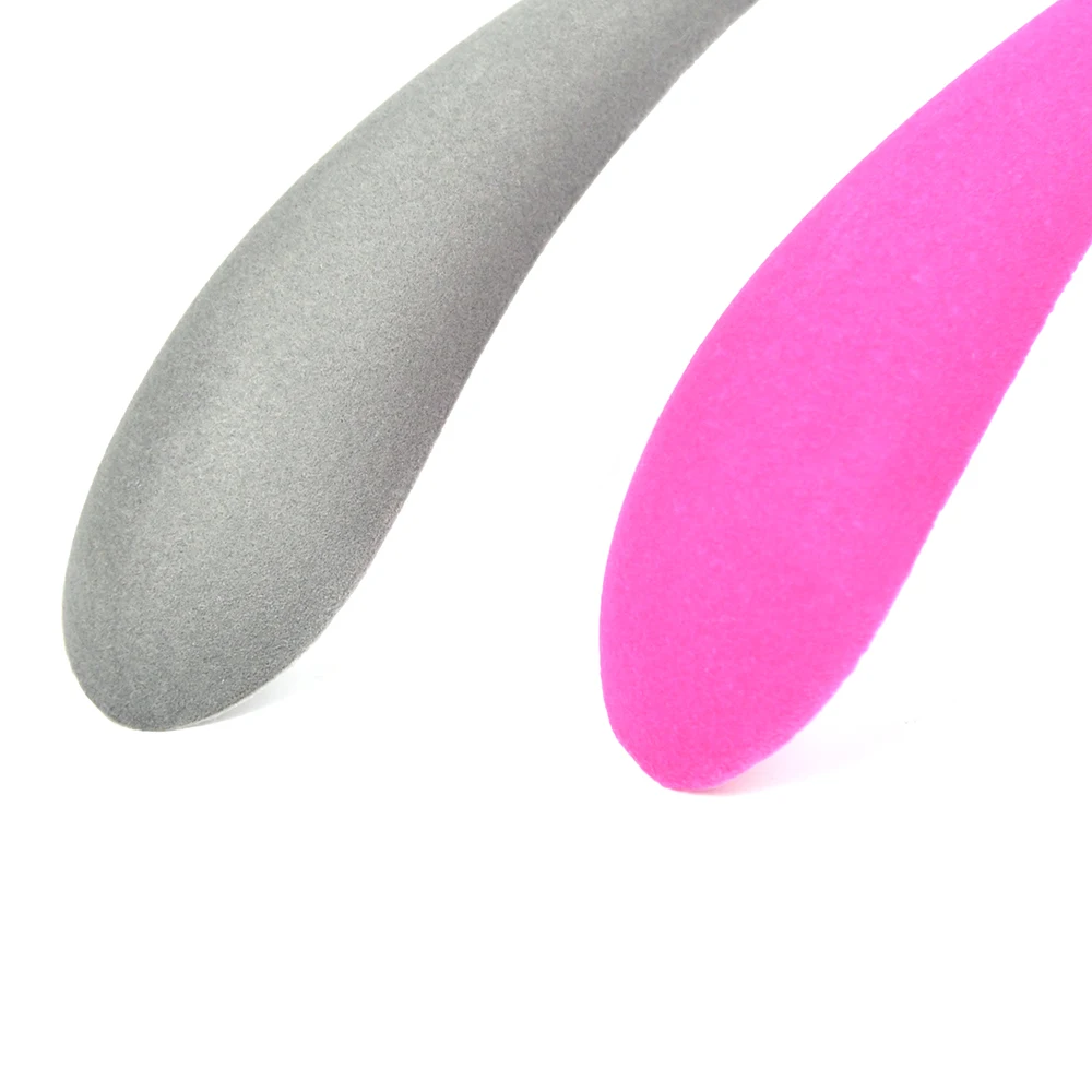 wholesale wide shoulder flocked suit clothes hanger grey velvet coat hangers