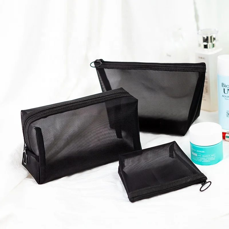 OEM Wholesale Mesh Makeup Bag Cosmetic Wash Bag Zipper Travel Toiletry Storage Pouch Organizer