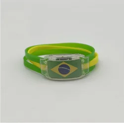 New arrival Qatar World Cup Flag bracelet LED light-emitting silicone wristband flag bracelet for Germany World Cup
