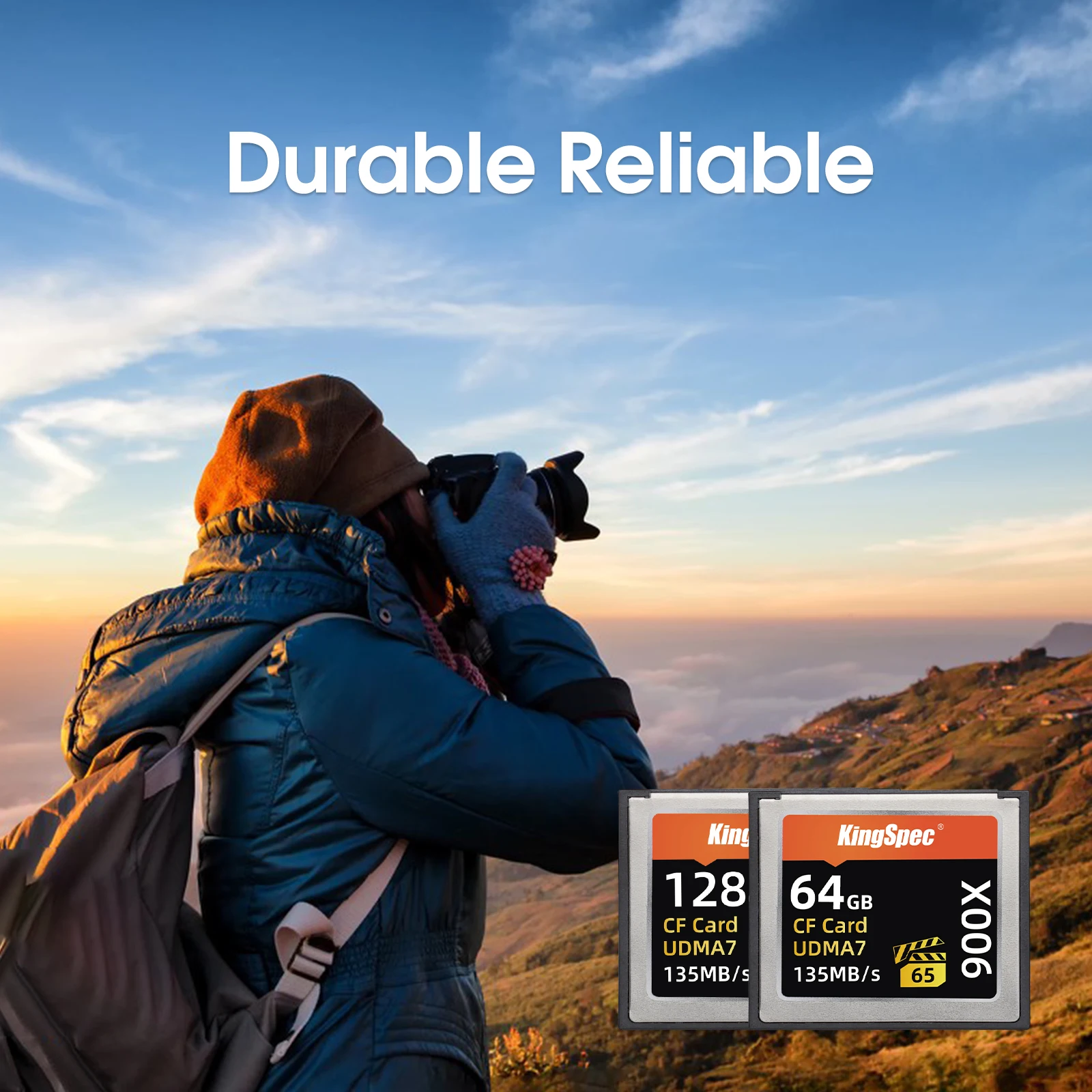 KingSpec новейший продукт 3D TLC NAND compact flash 4K 6K 8K видео 64 Гб карта памяти cf