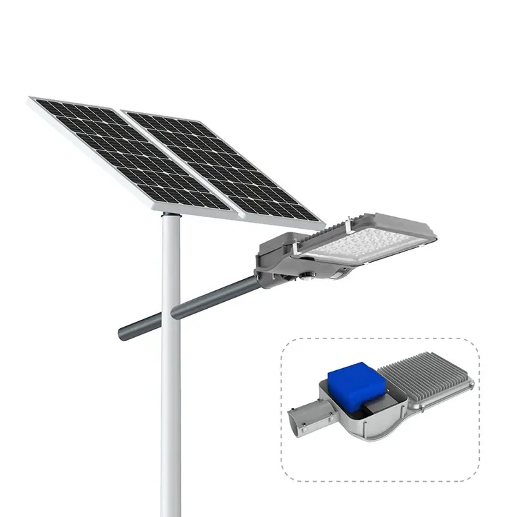 Lithium Battery 30W 40Watt 80Watts All In Two Solar Powered Street Lights