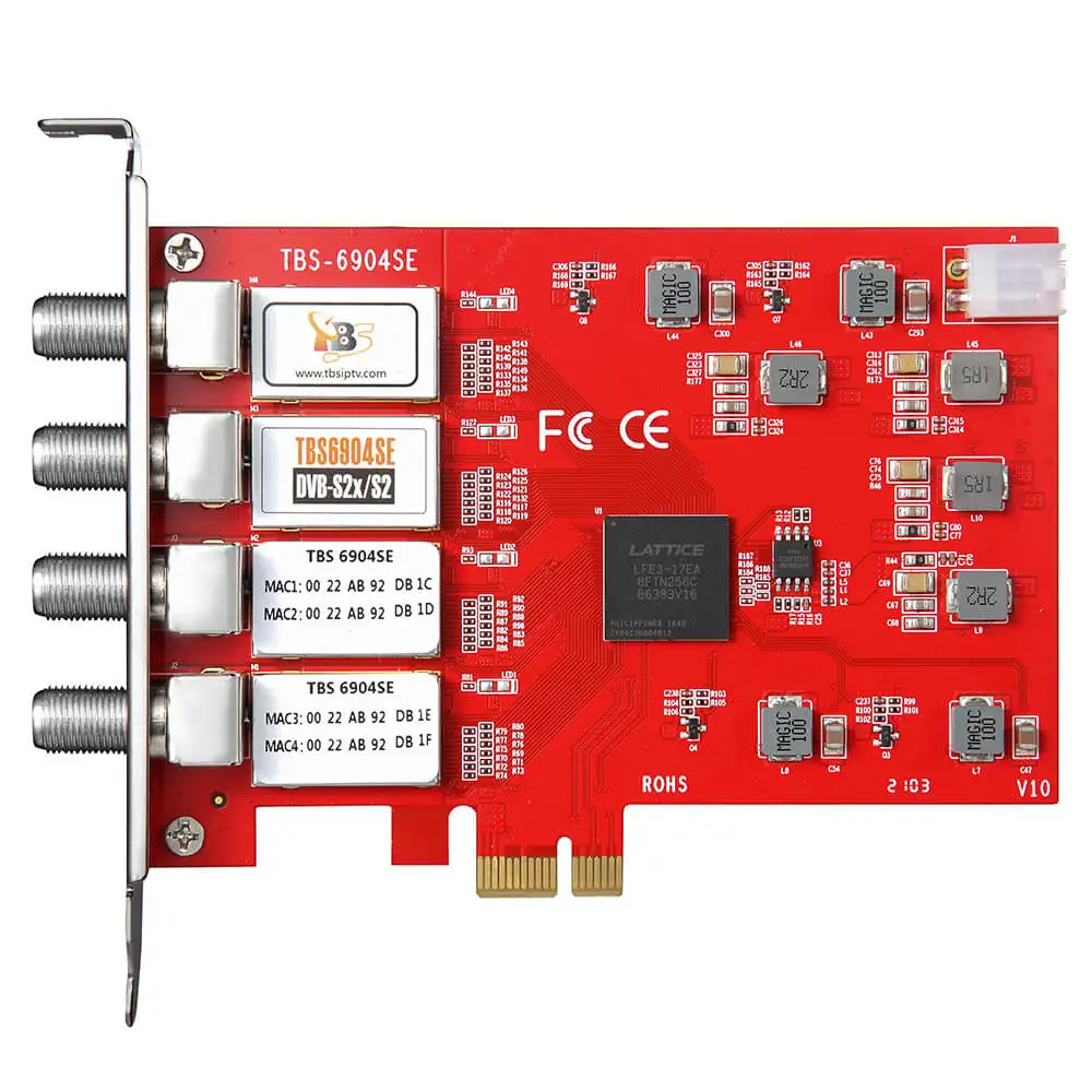 Цифровой спутниковый ТВ-тюнер TBS6904SE DVB-S2X четырехъядерный тюнер PCIe карта для IPTV Headend решение потокового сервера