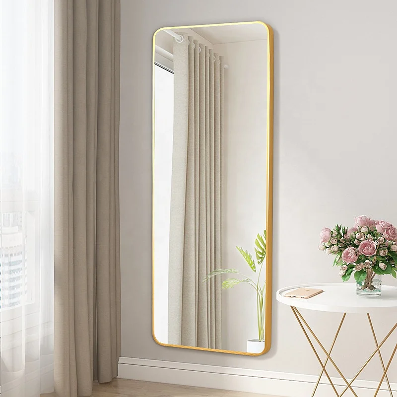 Modern full length floor mirror with aluminum alloy framed for living room