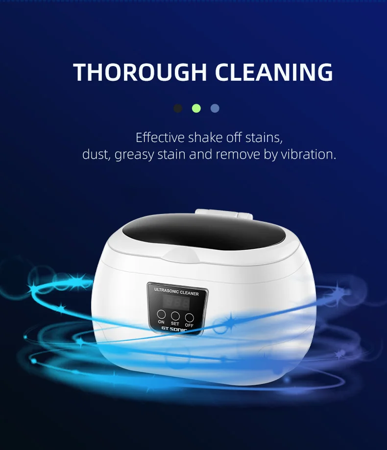 GT-F5 600ml home application portable ultrasonic glasses sunglasses cleaner machine