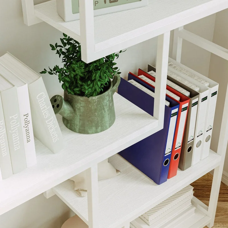 Modern Style Living Room Display Rack Stand 5 Tier Bookcase Shelf Storage Organizer Library Bookshelf