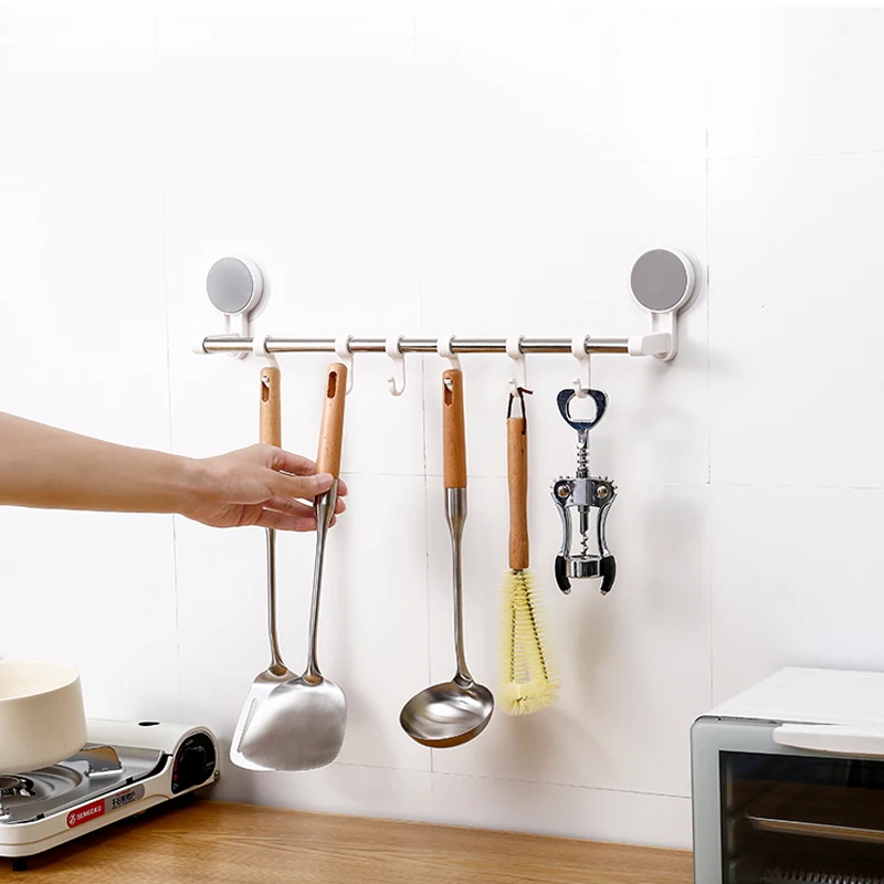 Wall-mounted foldable houseware accessories plastic towel rack holder self adhesive for bathroom and kitchen
