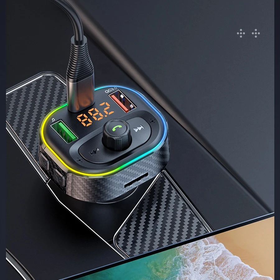 Car Accessories T86 Wireless Radio Adapter Hands-Free Car Kit QC3.0 PD 20W Charge BT Adapter Car FM Transmitter