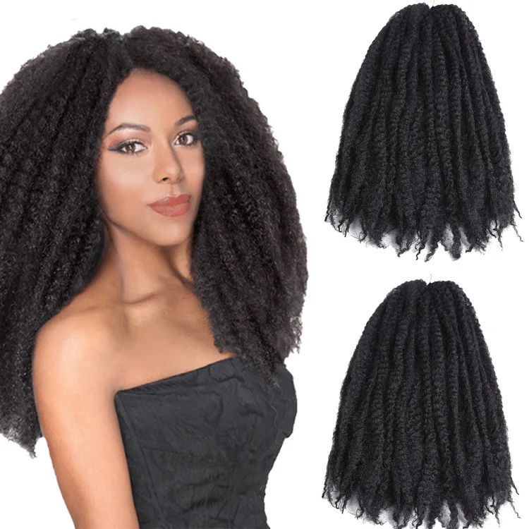 
Wholesale 18inch 100g Cuban Twist Braiding Hair Ombre Synthetic Braiding Hair Extensions Afro kinky Marley Twist Hair 