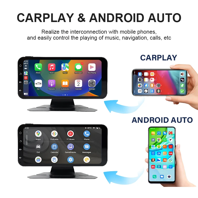 HENGMALL Portable Android Auto Carplay Monitor FM 6.25 inch Touch Screen Car DVD Player Portable Navigation Car Radio