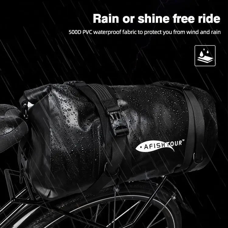 BSCI factory Waterproof 20L 500D Pvc Cycle Bicycle Tail Trunk Seat Bag Travel Delivery Transport Mountain Rear Rack Bike Dry