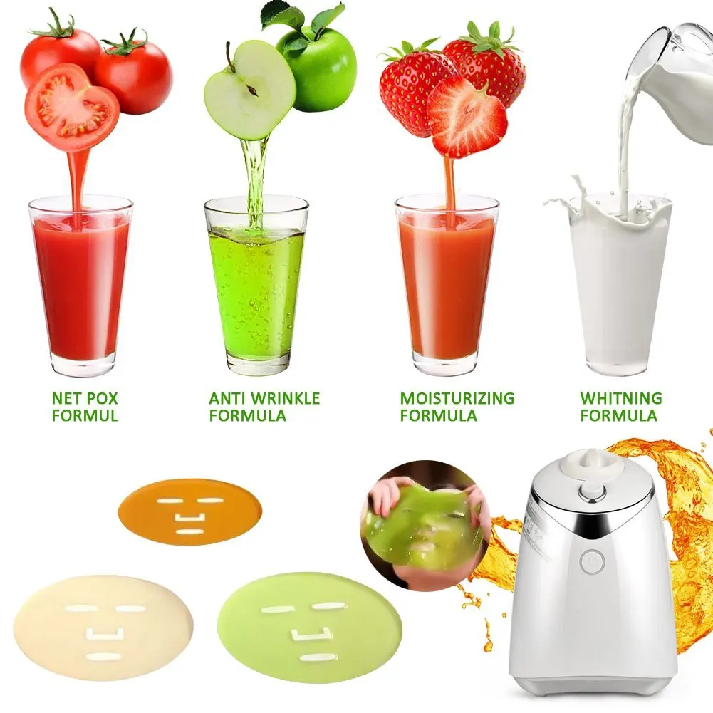 
CVB-848 Electrical Automatic FruitMask Machine DIY Natural Fruit Vegetable Milk FacialMask Maker With 32 pcs Collagen Tablet 