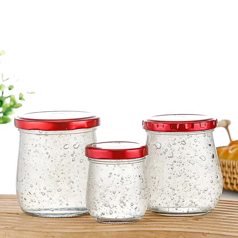 Ru Star Clear 300ml 500ml Glass Pudding Jar For Caviar Herb Jelly Jams Honey Tea Sauce Pepper Chili Powder